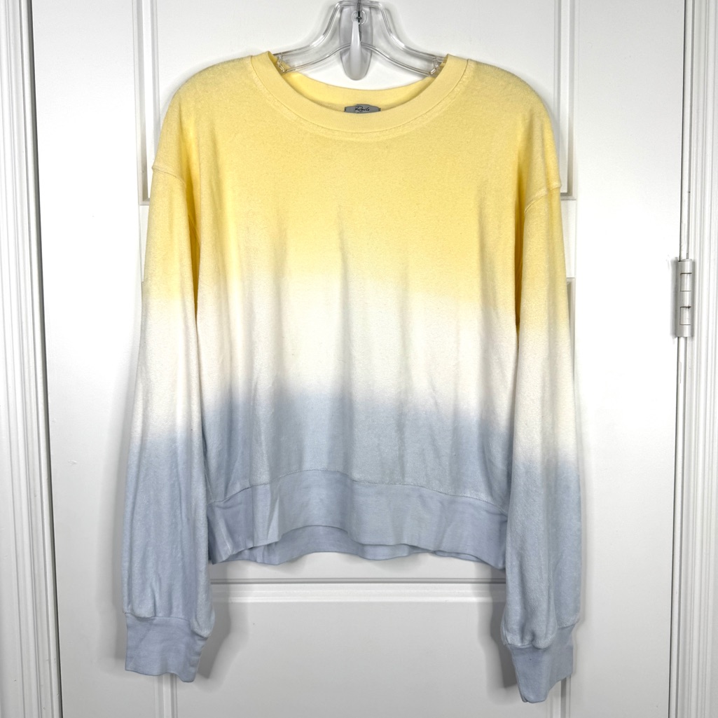 Rails Ramona Sky Blue Yellow Dip Dyed Terry Sweatshirt New Size L